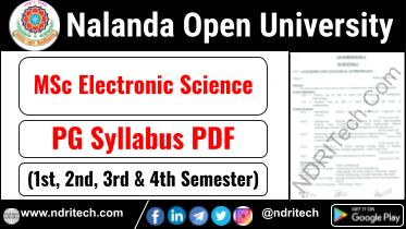 NOU MSc Electronic Science Syllabus Sem-1 2 3 4 Download Link