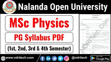NOU MSc Physics Syllabus Sem-1 2 3 4 Download Link