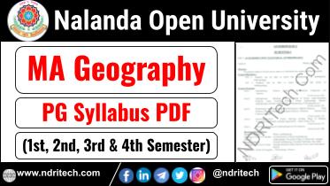 NOU PG MA Geography Syllabus Sem-1 2 3 4 Download Link