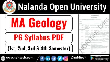 NOU PG MA Geology Syllabus Sem-1 2 3 4 Download Link