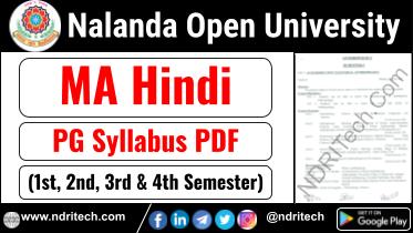 NOU PG MA Hindi Syllabus Sem-1 2 3 4 Download Link