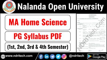 NOU PG MA Home Science Syllabus Sem-1 2 3 4 Download Link