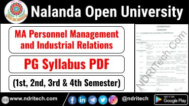NOU PG MA PMIR industrial Relation Syllabus Sem-1 2 3 4 Download Link