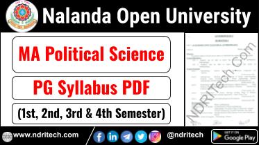 NOU PG MA Political Science Syllabus Sem-1 2 3 4 Download Link