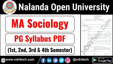 NOU PG MA Sociology Syllabus Sem-1 2 3 4 Download Link