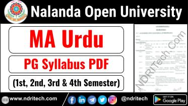 NOU PG MA Urdu Syllabus Sem-1 2 3 4 Download Link