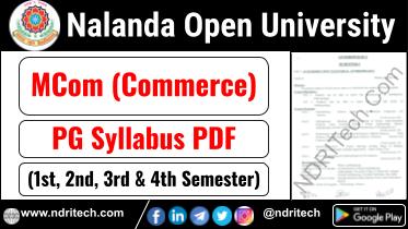 NOU PG MCom Commerce Syllabus Sem-1 2 3 4 Download Link