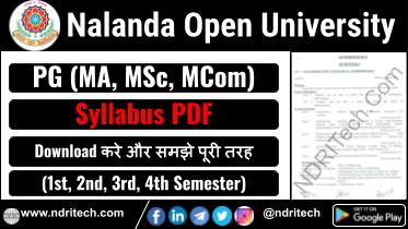 NOU PG Syllabus MA MSc MCom Sem-1 2 3 4 Download Link