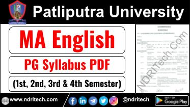 Patliputra University PG MA English Syllabus Sem-1 2 3 4 Download Link