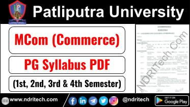 Patliputra University PG MCom Commerce Syllabus Sem-1 2 3 4 Download Link