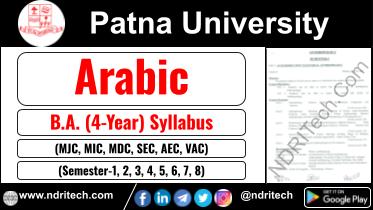 Patna University BA Arabic New Syllabus Sem-1 2 3 4 5 6 7 8