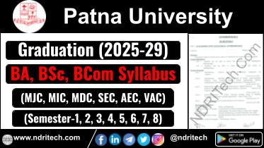 Patna University BA BSc BCom Syllabus 2025-29 Sem-1 2 3 4 5 6 7 8