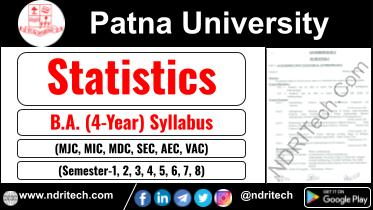 Patna University BA Statistics New Syllabus Sem-1 2 3 4 5 6 7 8
