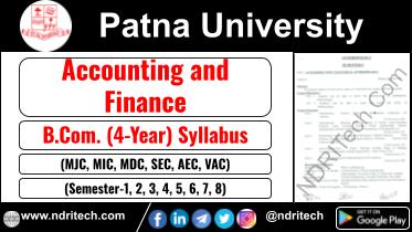 Patna University BCom Accounting and Finance New Syllabus Sem-1 2 3 4 5 6 7 8