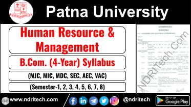 Panta University BCom Human Resource & Management Syllabus 4-Year Sem-1 2 3 4 5 6 7 8