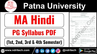 Patna University PG MA Hindi Syllabus Sem-1 2 3 4 Download Link