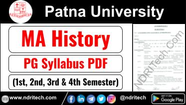 Patna University PG MA History Syllabus Sem-1 2 3 4 Download Link