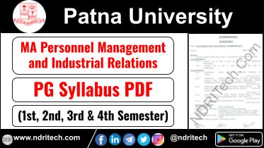 Patna University PG MA PMIR industrial Relation Syllabus Sem-1 2 3 4 Download Link