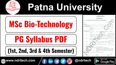 Patna University PG MSc Bio Technology Syllabus Sem-1 2 3 4 Download Link