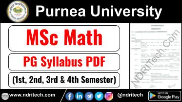 Purnea University MSc Mathematics Syllabus Sem-1 2 3 4 Download Link