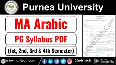 Purnea University PG MA Arabic Syllabus Sem-1 2 3 4 Download Link