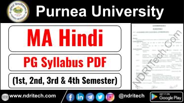 Purnea University PG MA Hindi Syllabus Sem-1 2 3 4 Download Link