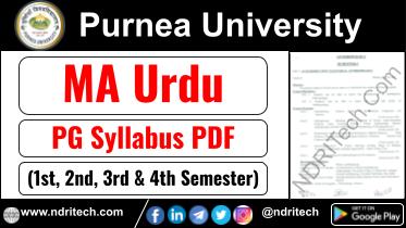 Purnea University PG MA Urdu Syllabus Sem-1 2 3 4 Download Link