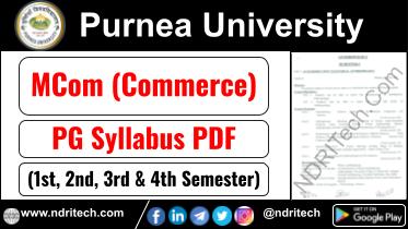 Purnea University PG MCom Commerce Syllabus Sem-1 2 3 4 Download Link