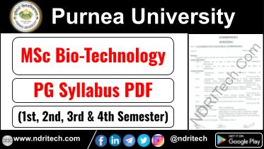 Purnea University PG MSc Bio Technology Syllabus Sem-1 2 3 4 Download Link