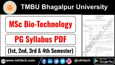 TMBU PG MSc Bio Technology Syllabus Sem-1 2 3 4 Download Link