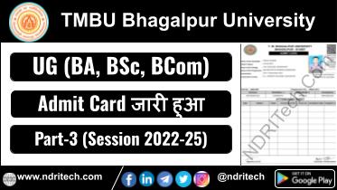 TMBU Part 3 Admit Card 2025 BA BSc BCom Session 2022-25