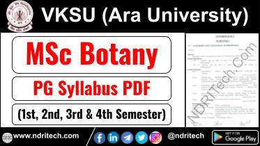 VKSU MSc Botany Syllabus Sem-1 2 3 4 Download Link