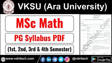 VKSU MSc Mathematics Syllabus Sem-1 2 3 4 Download Link