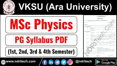 VKSU MSc Physics Syllabus Sem-1 2 3 4 Download Link