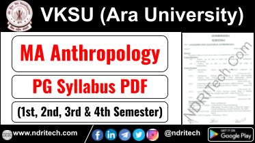 VKSU PG MA Anthropology Syllabus Sem-1 2 3 4 Download Link