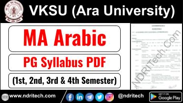 VKSU PG MA Arabic Syllabus Sem-1 2 3 4 Download Link