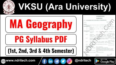 VKSU PG MA Geography Syllabus Sem-1 2 3 4 Download Link