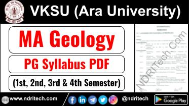 VKSU PG MA Geology Syllabus Sem-1 2 3 4 Download Link