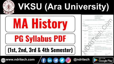 VKSU PG MA History Syllabus Sem-1 2 3 4 Download Link
