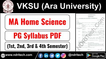 VKSU PG MA Home Science Syllabus Sem-1 2 3 4 Download Link
