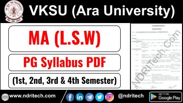 VKSU PG MA LSW Syllabus Sem-1 2 3 4 Download Link