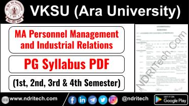 VKSU PG MA PMIR industrial Relation Syllabus Sem-1 2 3 4 Download Link