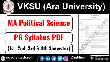 VKSU PG MA Political Science Syllabus Sem-1 2 3 4 Download Link