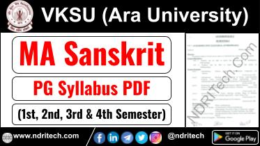 VKSU PG MA Sanskrit Syllabus Sem-1 2 3 4 Download Link