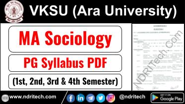 VKSU PG MA Sociology Syllabus Sem-1 2 3 4 Download Link