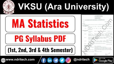 VKSU PG MA Statistics Syllabus Sem-1 2 3 4 Download Link