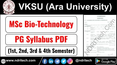 VKSU PG MSc Bio Technology Syllabus Sem-1 2 3 4 Download Link