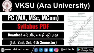 VKSU PG Syllabus MA MSc MCom Sem-1 2 3 4 Download PDF