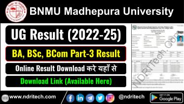 BNMU 3rd Year Result 2025 BA BSc BCom Session 2022-25