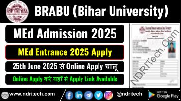 BRABU MEd Admission 2025 MEd Entrance 2025 Apply